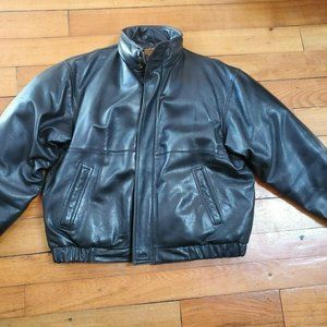 Men's Leather Eddie Bauer Jacket, Goose Down Lining, size XL